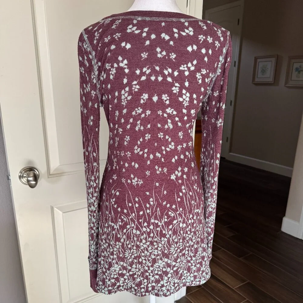 Free People Floral Garden Print Thermal Top, Size Medium - Picture 3 of 4